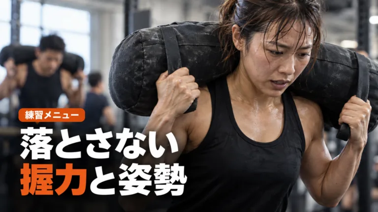 HYROXサンドバッグを落とさない練習｜握力と姿勢